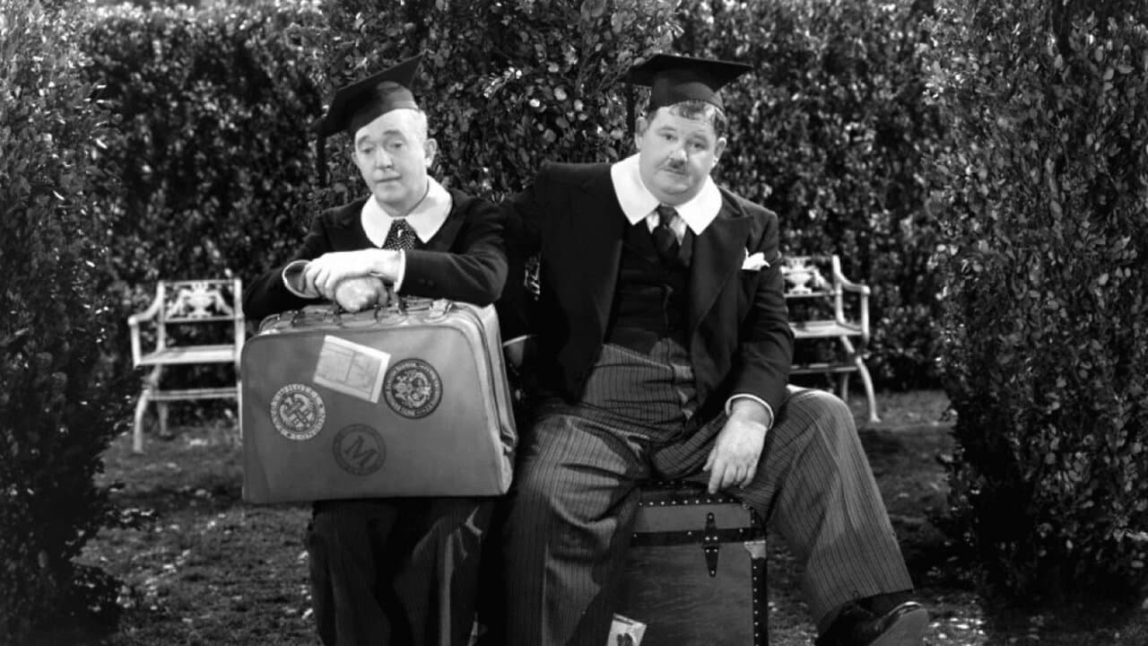 Laurel et Hardy - Les as d'Oxford backdrop