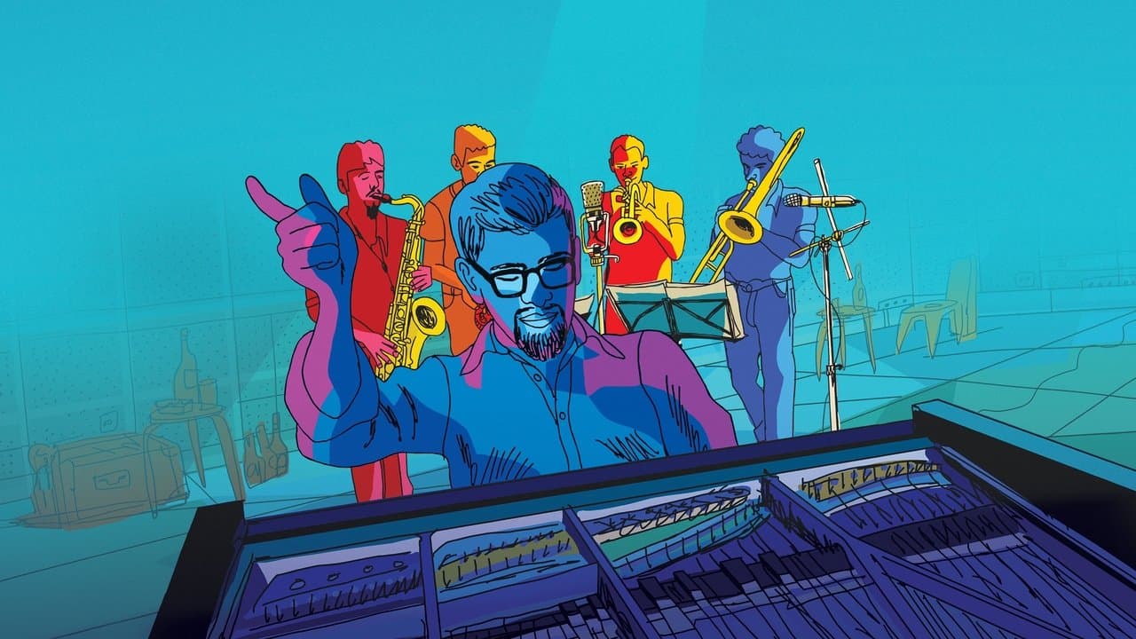 They shot the piano player backdrop