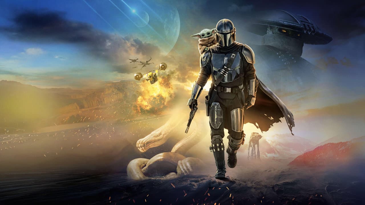 The Mandalorian and Grogu backdrop
