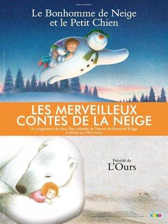 Le bonhomme de neige et le petit chien poster