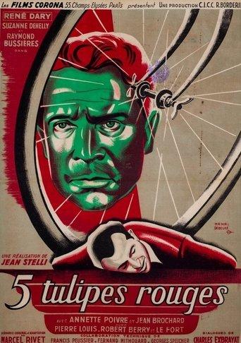 5 tulipes rouges poster