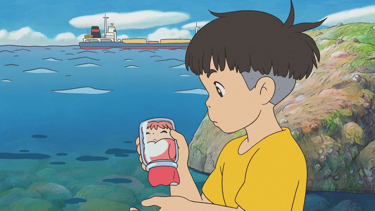 Ponyo sur la falaise backdrop